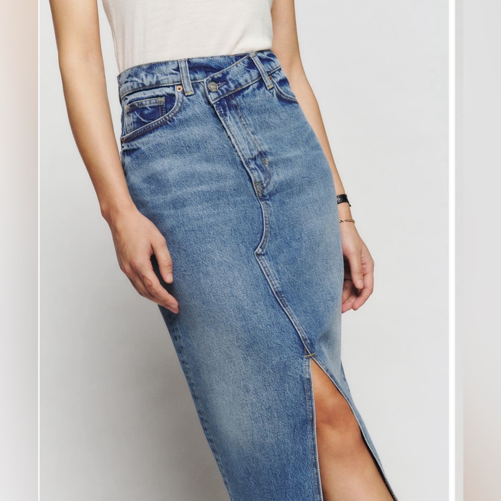 Reformation Nila Asymmetrical Denim Skirt - Picture 3 of 5